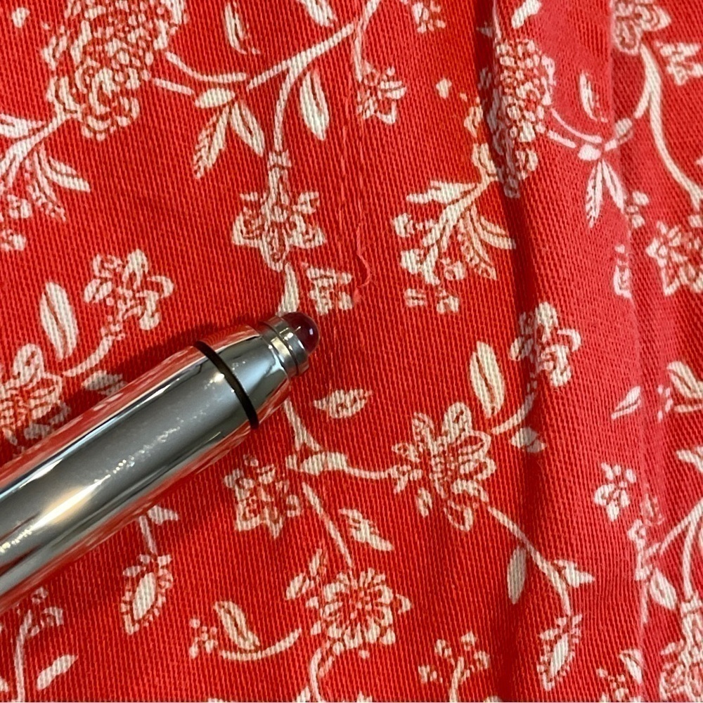 Land N Sea Chino Shorts Salmon Coral Floral Size 14 - Picture 6 of 16